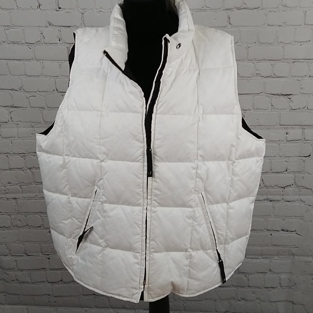 Venezia Jeans White Down Zippered Vest